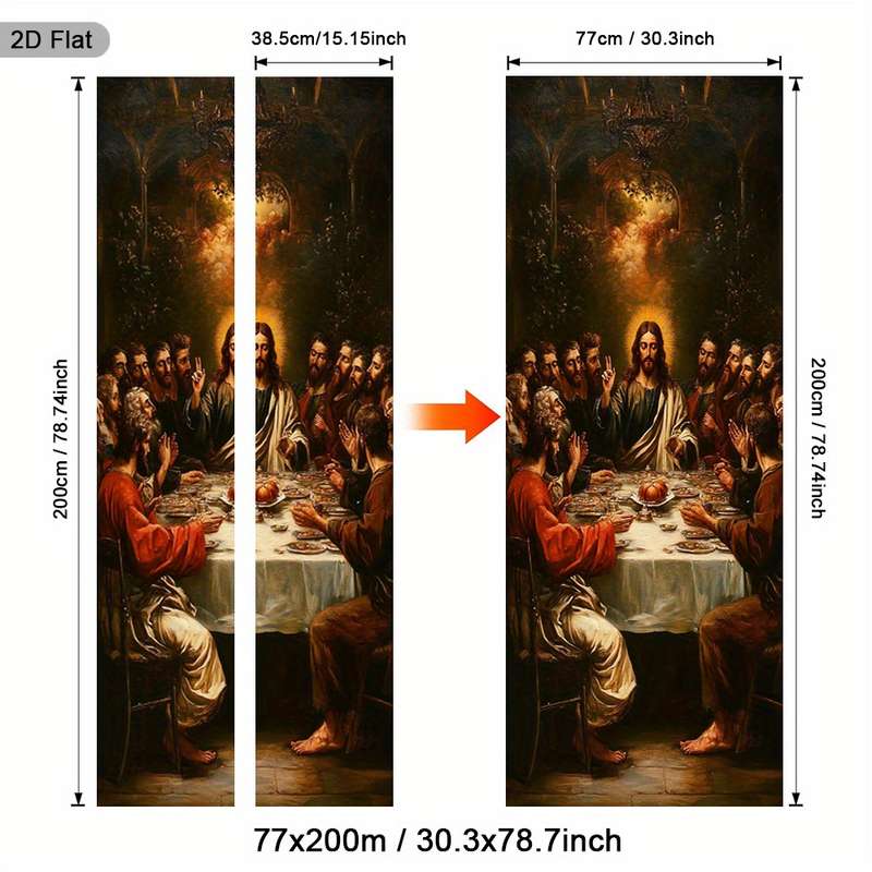 1pc 30.3x78.7 inches   77x200 cm   Jesus Christian Themed Stickers