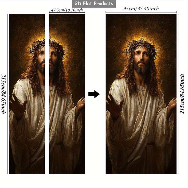 1pc 95.0x214.88cm Jesus Christian Themed Stickers