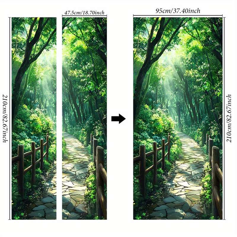 1Pc 76.96x199.9cm Door Window Sticker