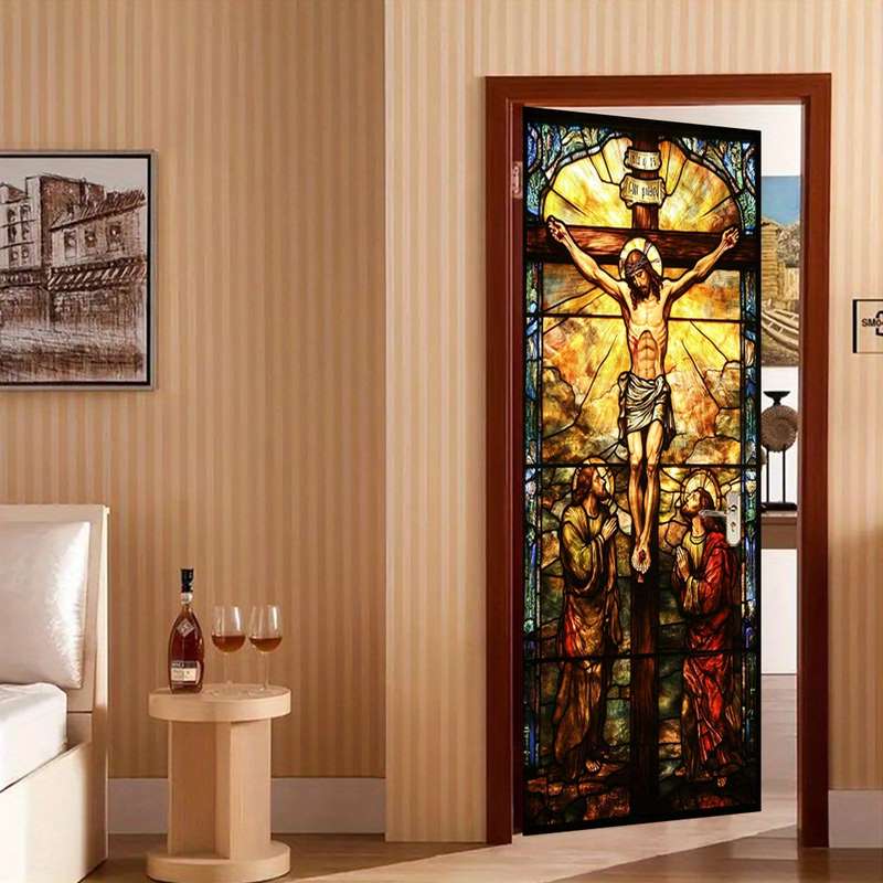 1pc 95.0x214.88cm Jesus Christian Themed Stickers