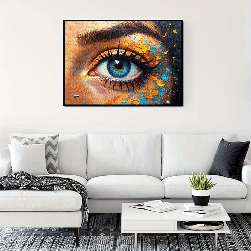 1000pcs Vibrant Eye Design Jigsaw Puzzle Scratch Water Resistant Advanced DIY Br