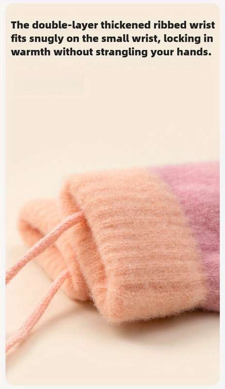 1 Pair Caramel Brown Warm Gloves