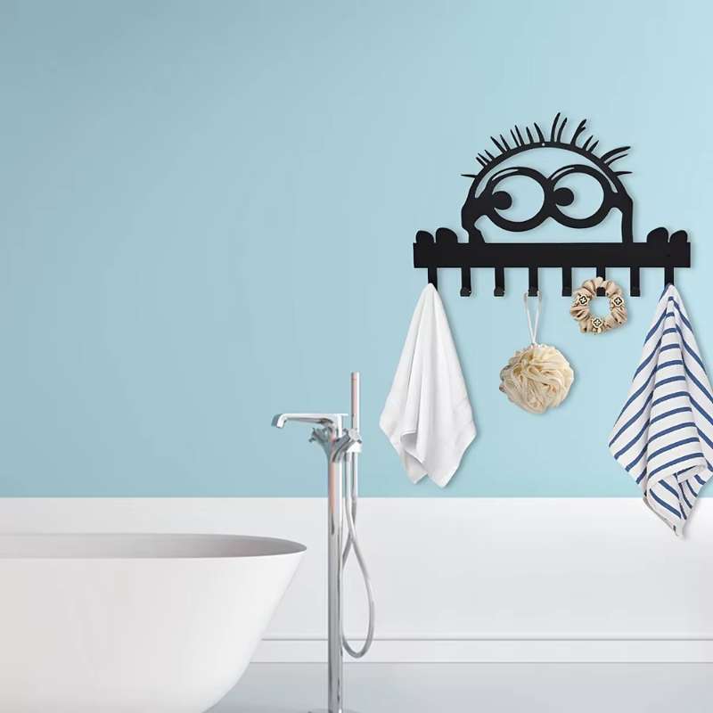 A single set of elegant wallmounted metal coat hooks with 8 hooks. Its a practical and stylish c