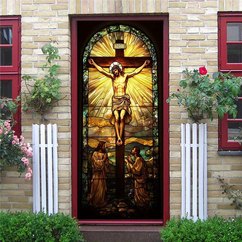 1pc 95.0x214.88cm Jesus Christian Themed Stickers