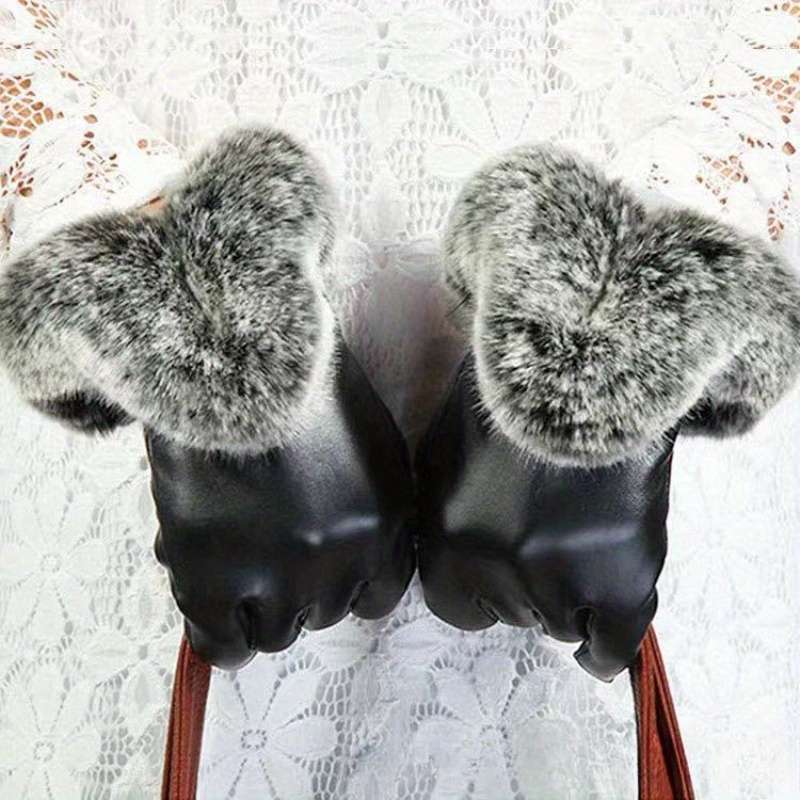 1 Pair Black One Size Warm Gloves