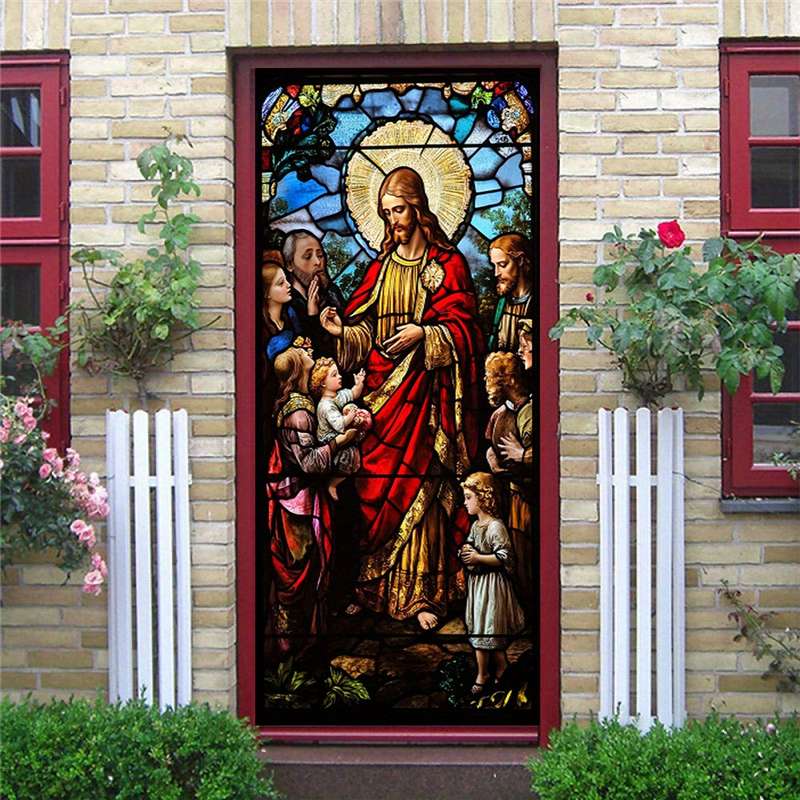 1pc 95.0x214.88cm Jesus Christian Themed Stickers
