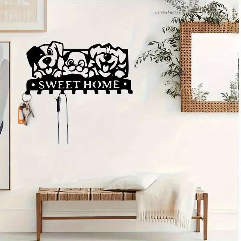 [Charming Appeal] CIFbuy Dog-Shaped Wall Key Holder Adorable Cartoon Puppy Design with "SWEET HOME