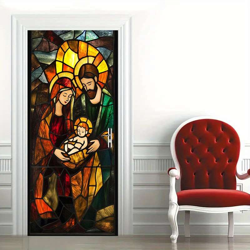 1pc 95.0x209.8cm Jesus Christian Themed Stickers