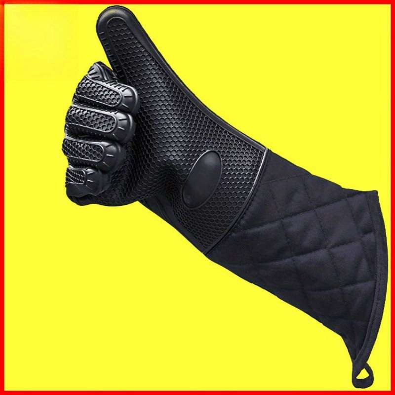 1pc Cellular Silicone Insulated Oven Gloves Thickened Heat-Resistant Baking Tools for High Temperat