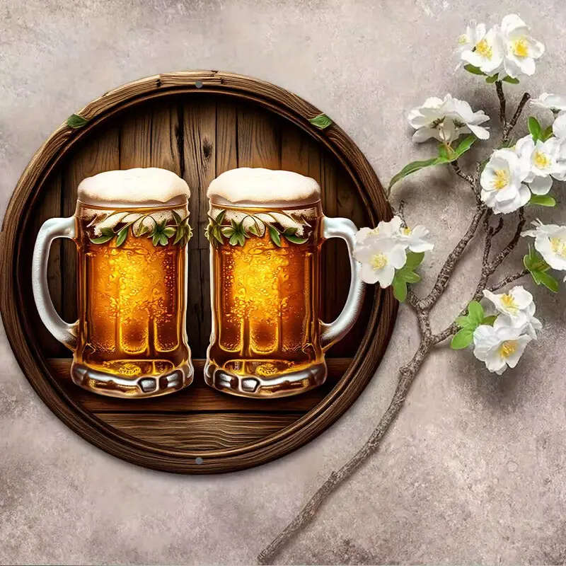 A Round Beer Decorative Sign