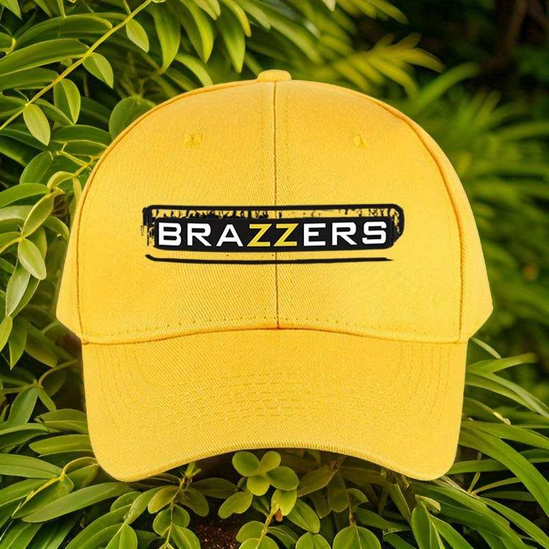 1pc Brazzers Embroidered Trucker Hat 100% Polyester Adjustable Sun Cap Hand Washable Woven