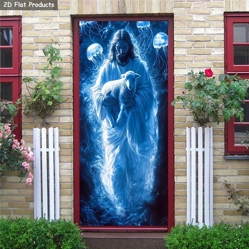 1pc 95.0x214.88cm Jesus Christian Themed Stickers
