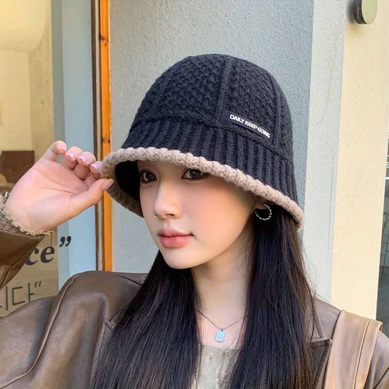 1pc Hat Women Autumn and Winter Seasonal Warm Bucket Fisherman Hat Showing Small Face Covering Face