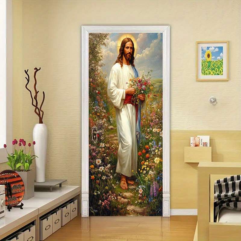1pc 95.0x214.88cm Jesus Christian Themed Stickers