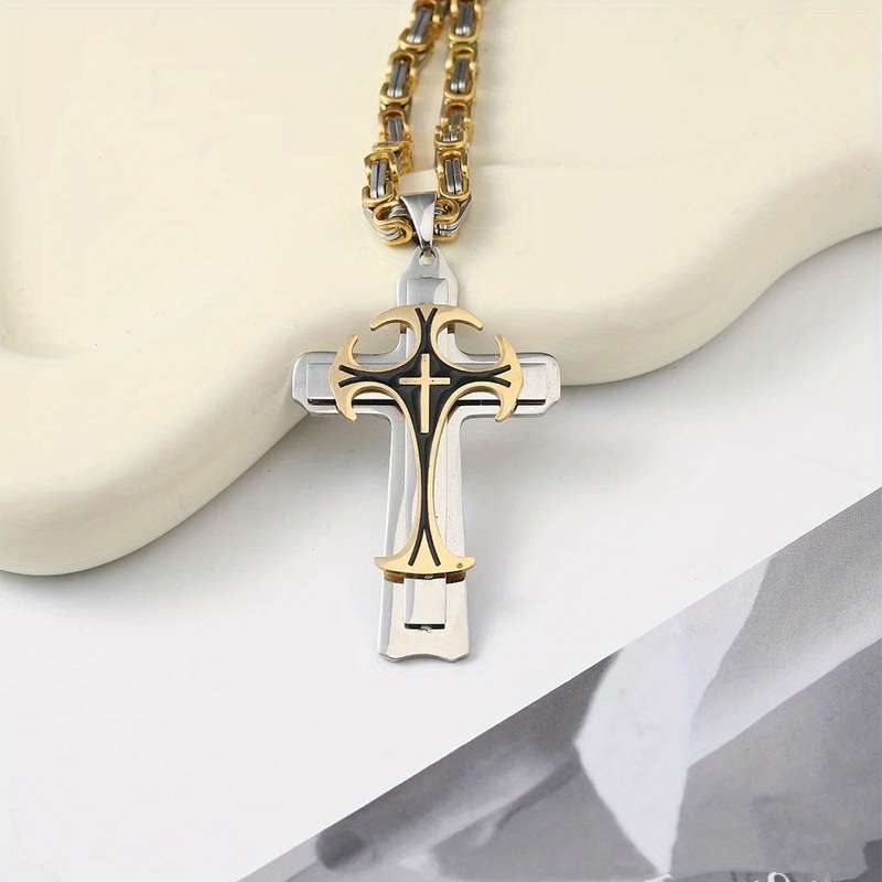 1 Piece Golden Jesus Theme Pendant