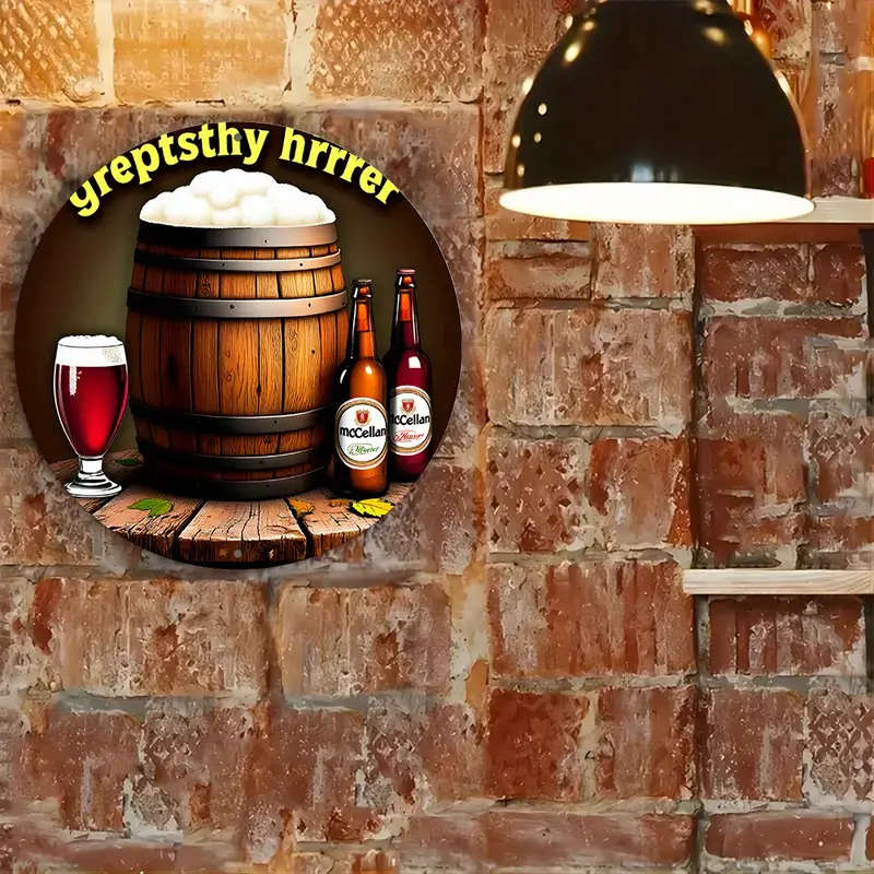 A Round Beer Decorative Sign