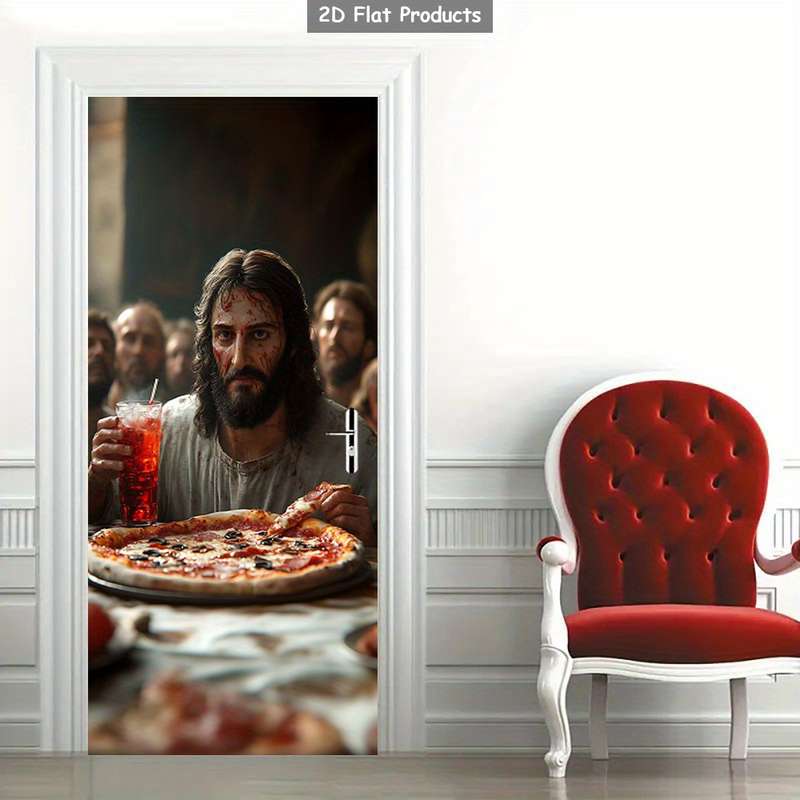 1pc 95.0x214.88cm Jesus Christian Themed Stickers