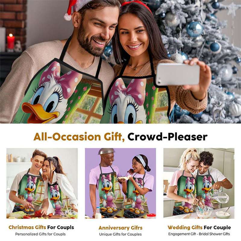 1pc Daisy Duck Authorized A Pattern Printing a Chef Design Apron Durable OilProof Kitchen