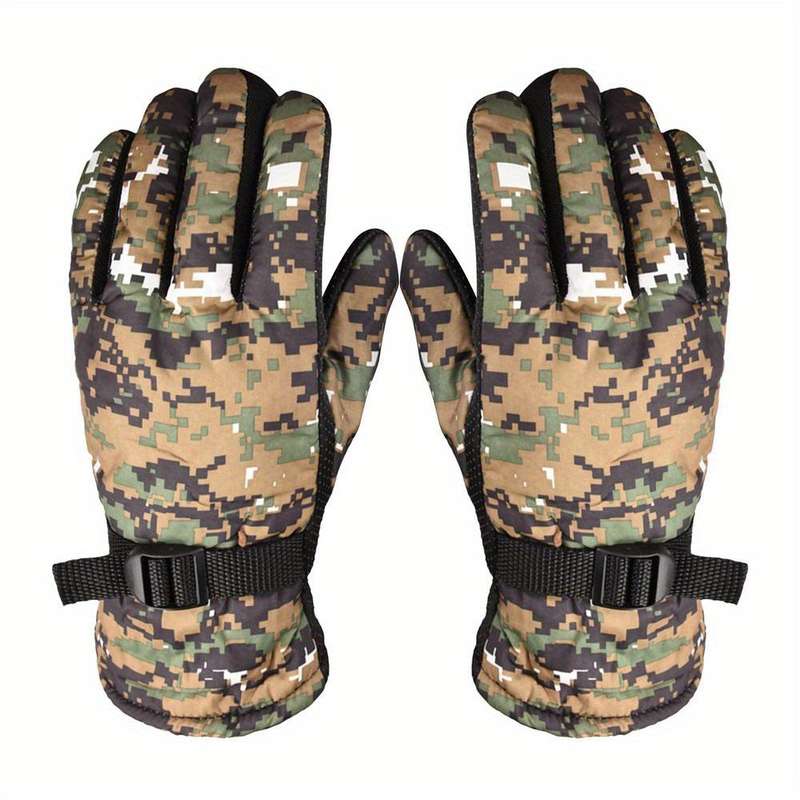 1 Pair Camouflage Army Green Warm Gloves