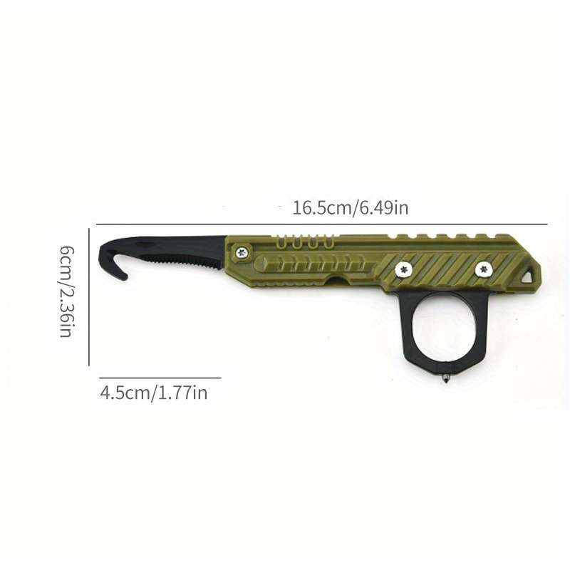1pc Compact Folding Utility Knife Stainless Steel Multitool with Serrated Blade Rope