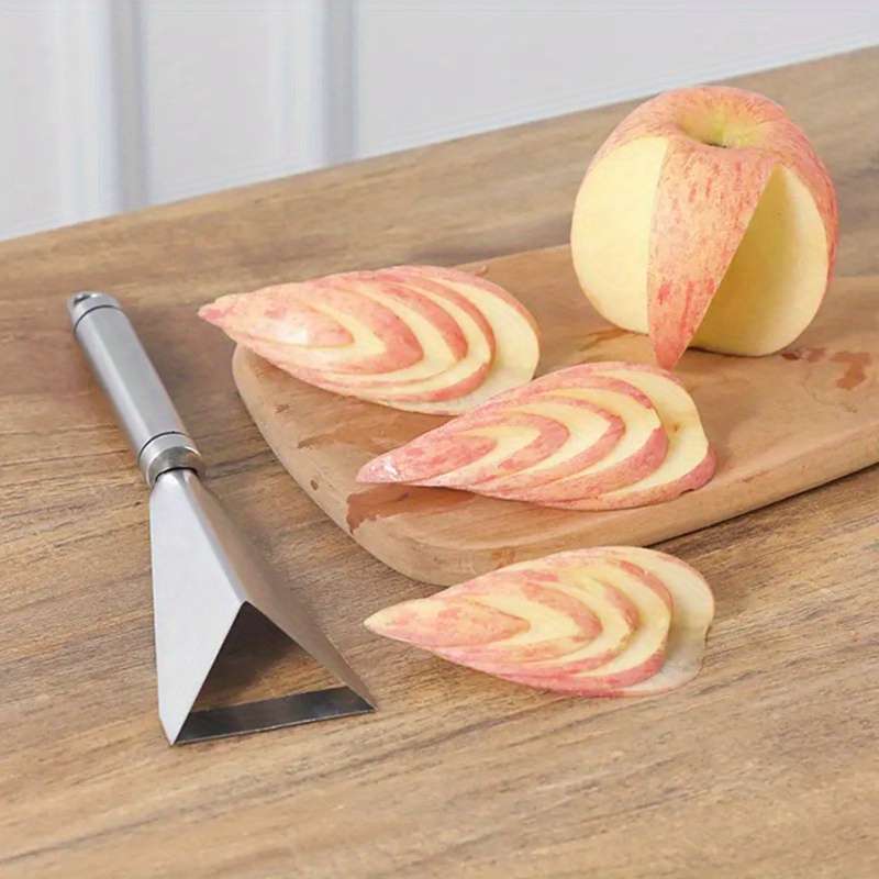 1pc Creative Stainless Steel Fruit Carving Knife Intricate Flower Design Slicing Peeling Tool