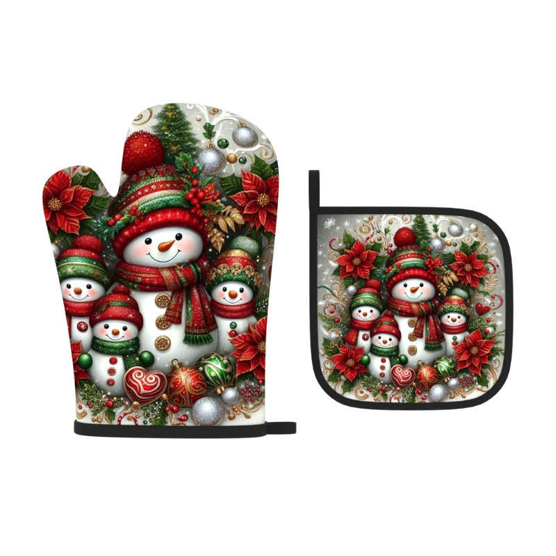 2pcs Heat Resistant Oven Mitts And Potholders