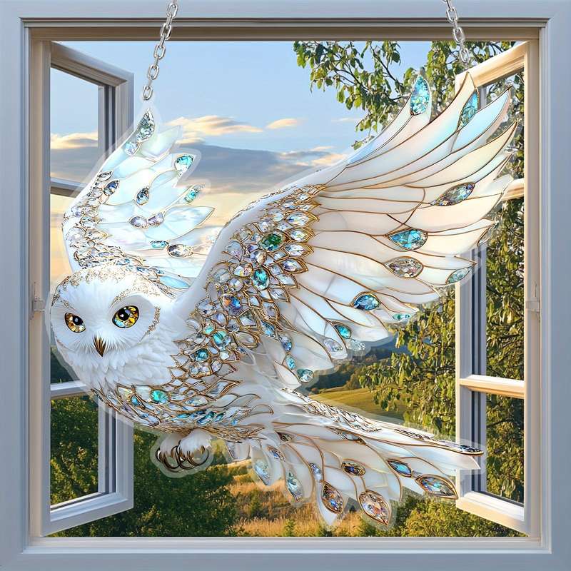 1pc 2D Flat  Acrylic Eagle Window Hanging Animal Theme Sun Catcher Waterproof and Scratch-Resista