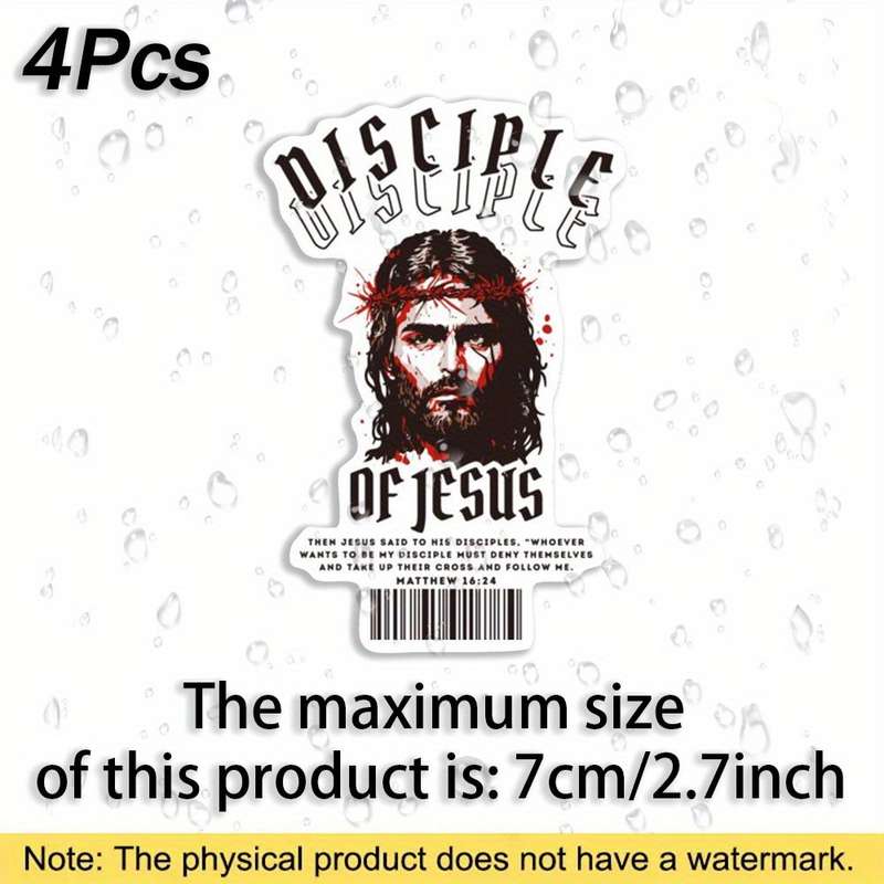 4Pcs Jesus Christian Themed Stickers