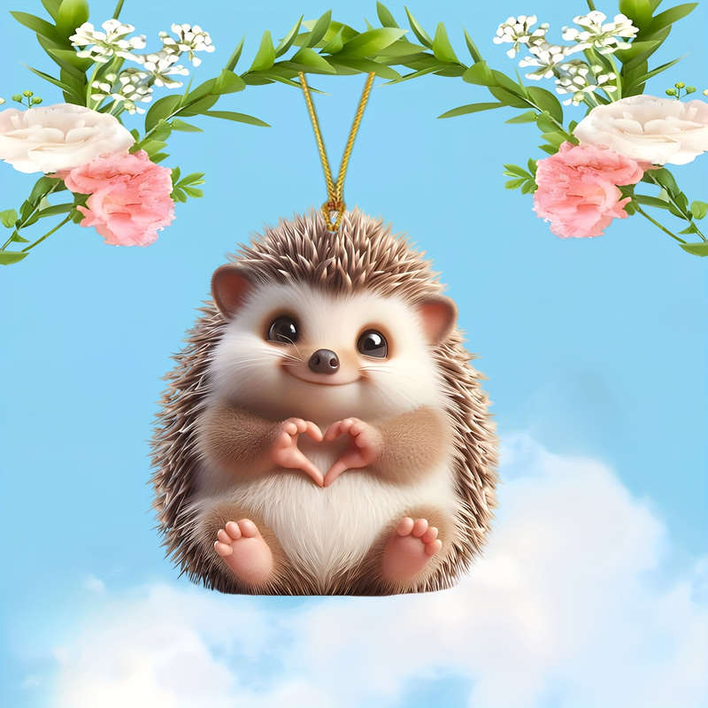 1pcs 2D Flat Acrylic Hedgehog Crystal Pendant