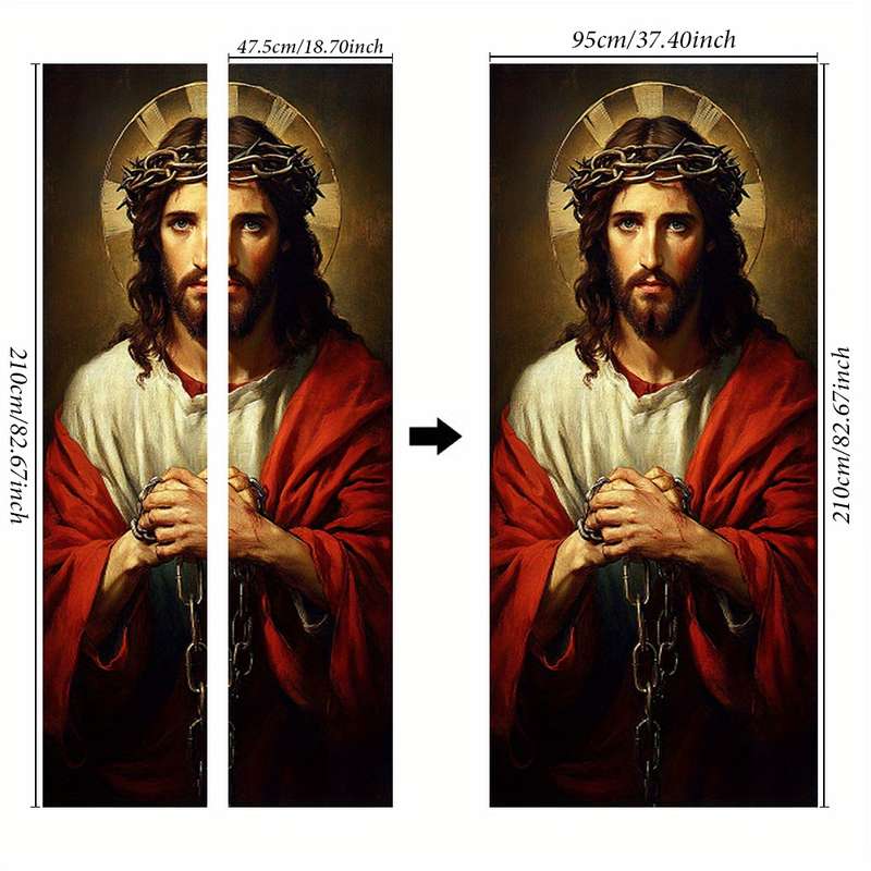 1pc 95.0x214.88cm Jesus Christian Themed Stickers