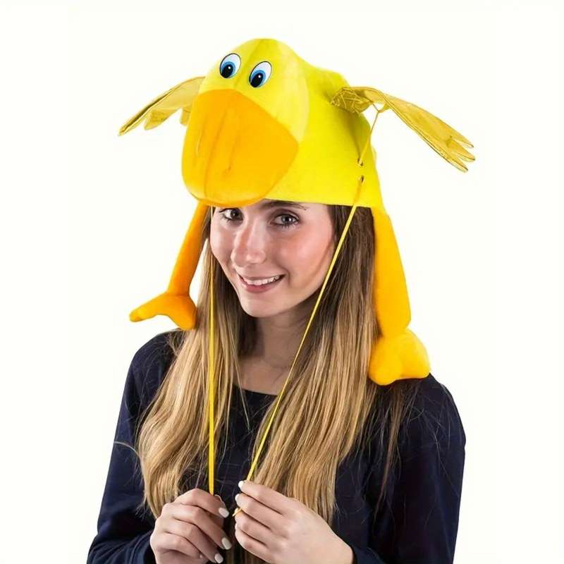 1pc Cute Duck Hat with Flapping Wings Animal Shaped Cap for Themed Parties Cheerleading Prop