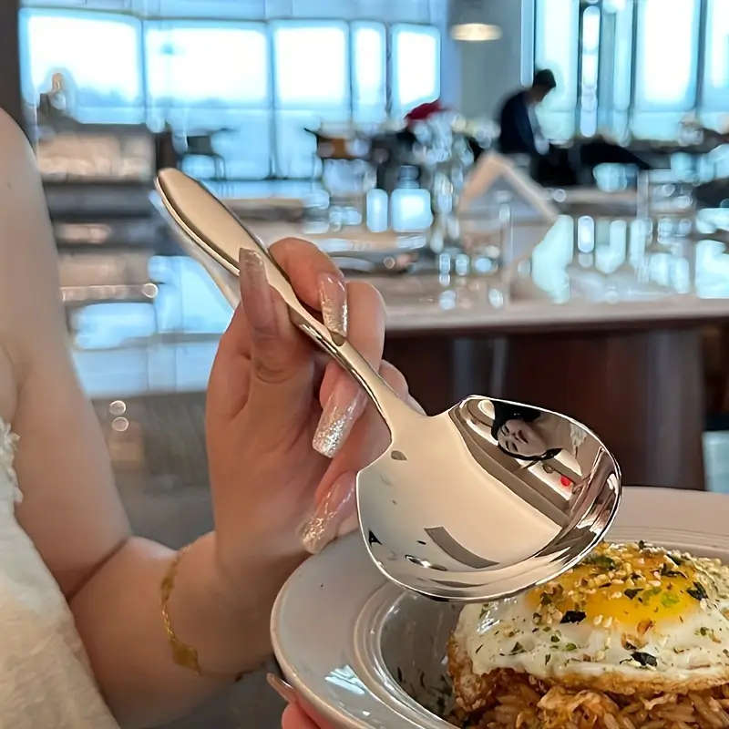 2 Piece Extra Large Stainless Steel Long Handle Serving Spoons - Durable and Thickened Design