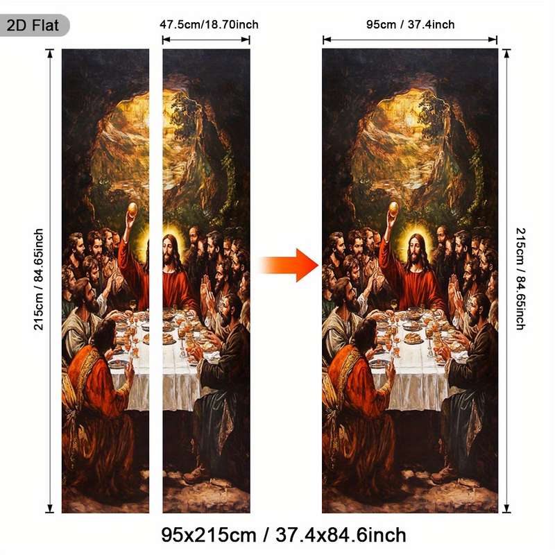 1pc 30.3x78.7 inches   77x200 cm   Jesus Christian Themed Stickers