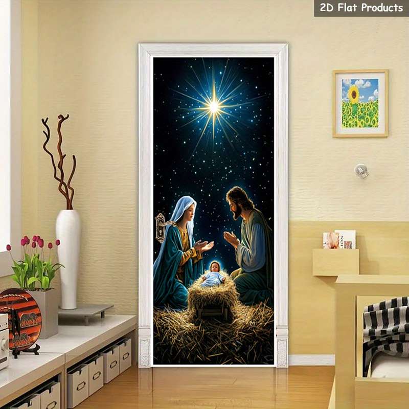 1pc 95.0x209.8cm Jesus Christian Themed Stickers