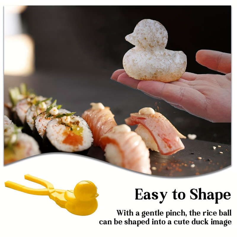 3pcs Rice Ball Molds Set Cute Animal Shaped Rice Balls Dinosaur Rabbit Duck Designs Plastic
