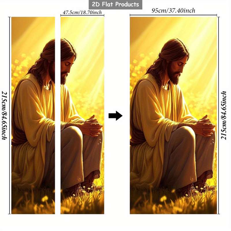 1pc 95.0x214.88cm Jesus Christian Themed Stickers