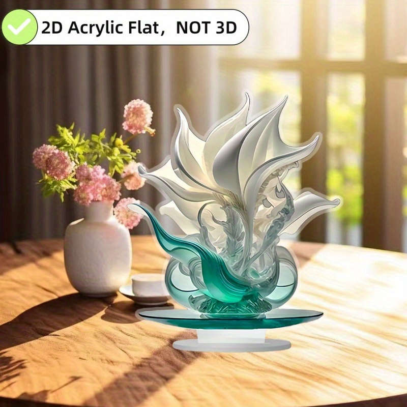 1pc 2D Flat  Elegant  Simulation Crystal Lily Decoration Gradient Design Lightweight Table Cen