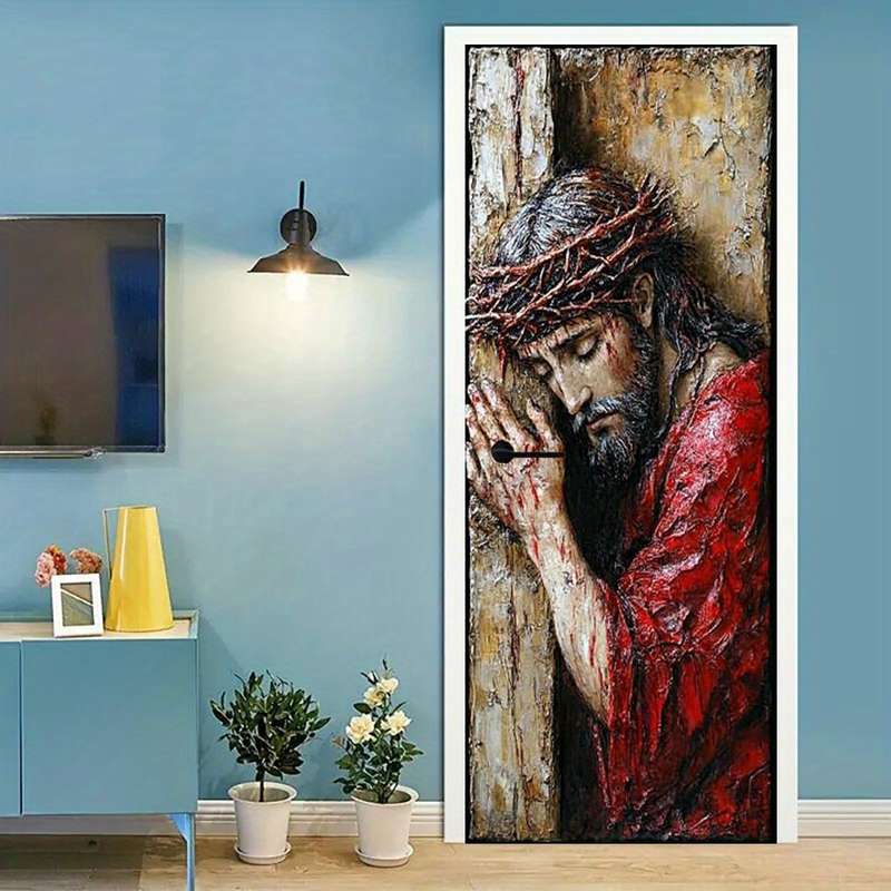 1pc 95.0x214.88cm Jesus Christian Themed Stickers