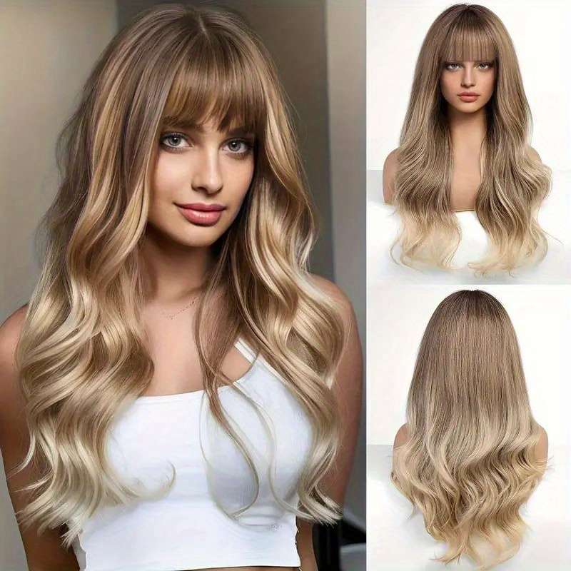 1Pc Brown Gradient 66.04cm Fashion Design Wig
