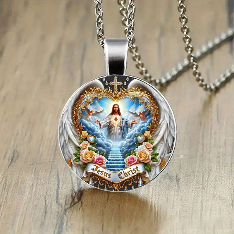 1 Piece Silvery Jesus Theme Pendant
