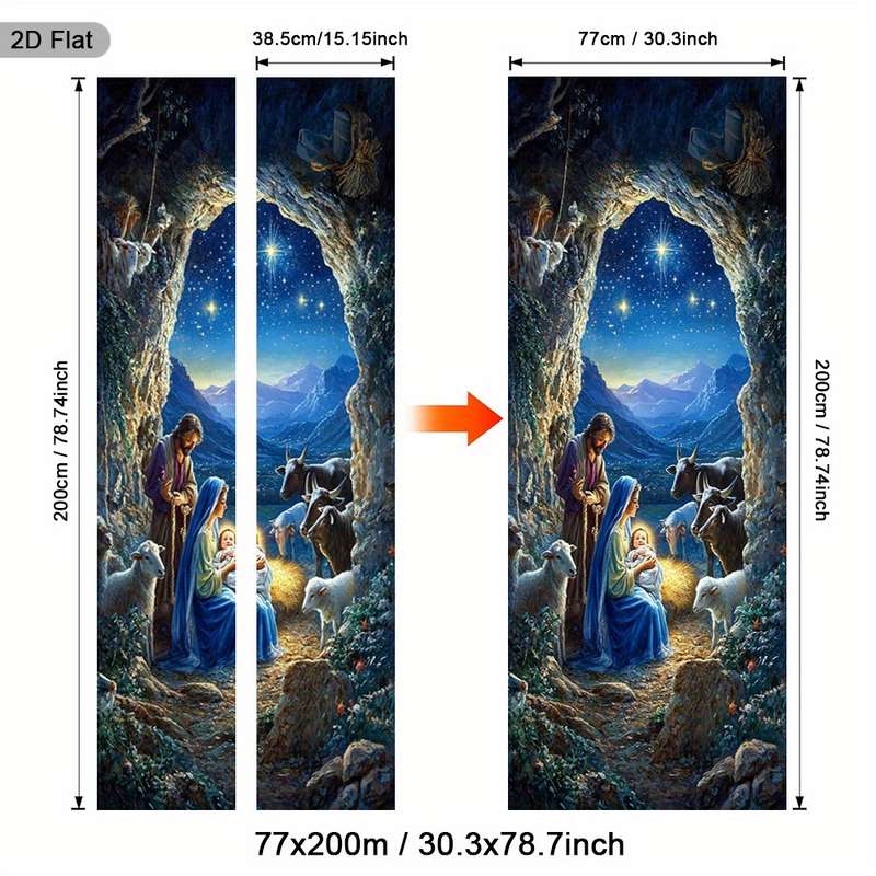 1pc 30.3x78.7 inches   77x200 cm   Jesus Christian Themed Stickers
