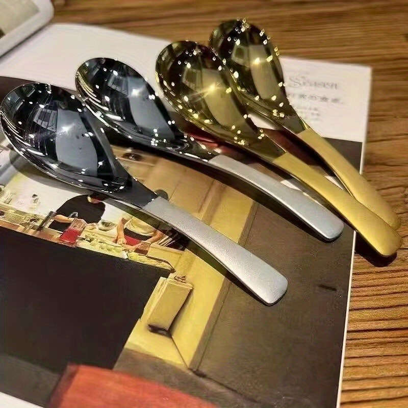 4Pcs High-grade Stainless Steel Short-handled Spoon Suitable For Rice Ice Cream Etc. Kitc