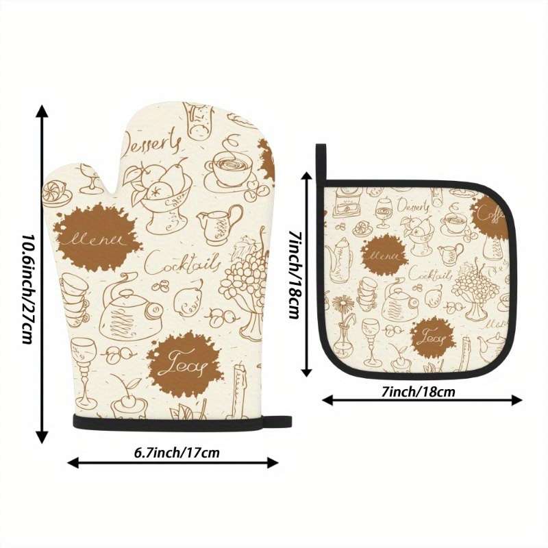 2pcs 26.92x17.02 cm Heat Resistant Oven Mitts And Potholders