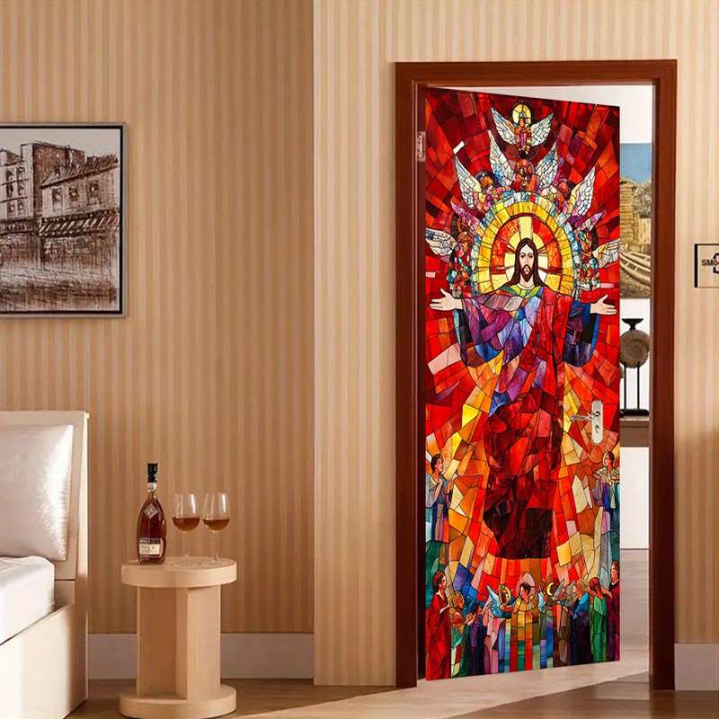 1pc 95.0x209.8cm Jesus Christian Themed Stickers