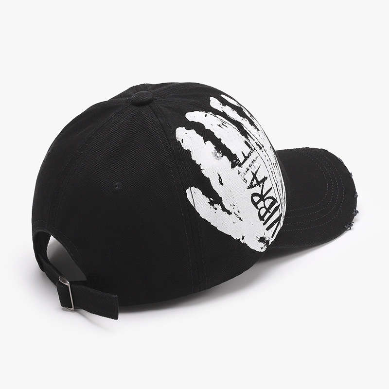 1pc Street Style Graffiti Baseball Caps Trendy Soft-Top Curved Brim 100% Polyester Hand-Washab