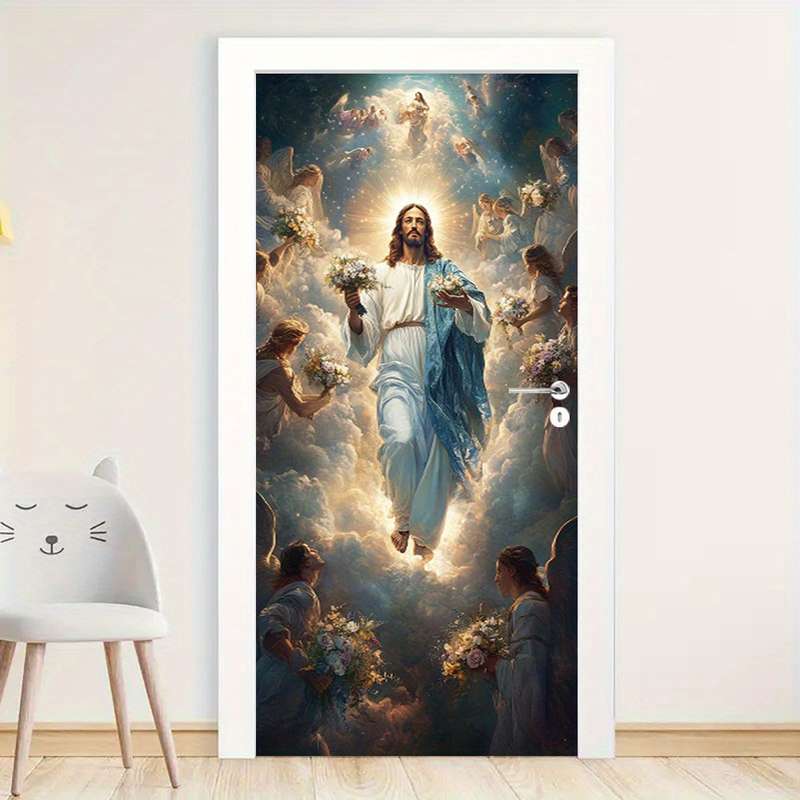 1pc 95.0x214.88cm Jesus Christian Themed Stickers