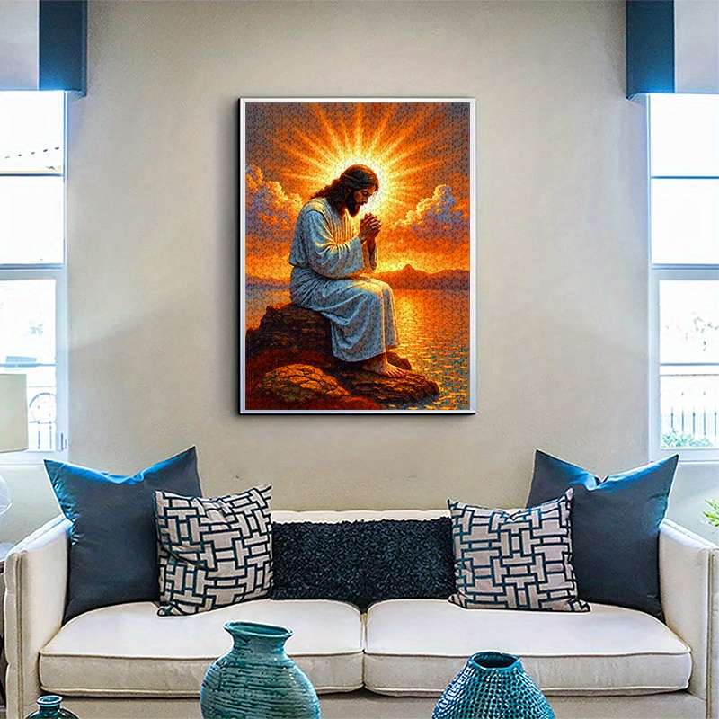 1000pcs Jesus Praying at the Sea Jigsaw Puzzle for Adults Advanced Level Challengin