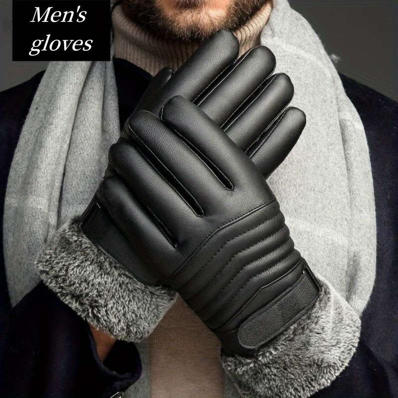 1 Pair Black Warm Gloves