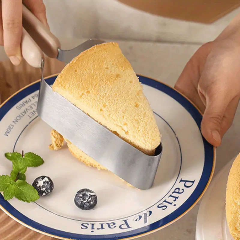 1pc Triangular Stainless Steel Cake Server Clip Easy Slice Transfer Minimalist Design for Home Profe