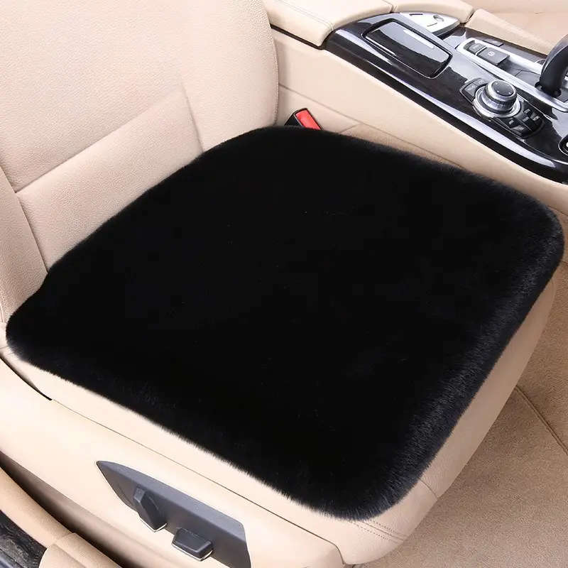 1pc Luxury Plush Imitation Rabbit Fur Car Seat Cushion
